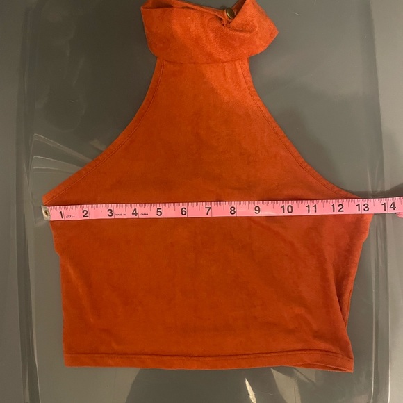 Suede High Neck Crop Top - Picture 8 of 8